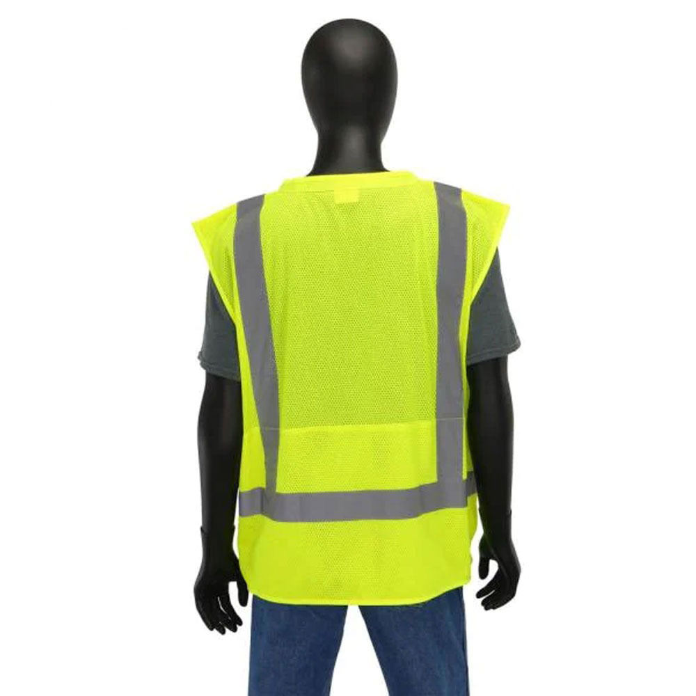 National Apparels Customized Black Reflective Safety Vest Company Logo With Pockets Custom Color Fluorescent Visibility Work Class 2 Safety Vest